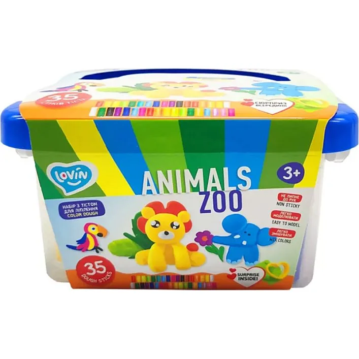 Набір для ліплення з тістом Zoo animals box 41221 TM Lovin (Різ4212)