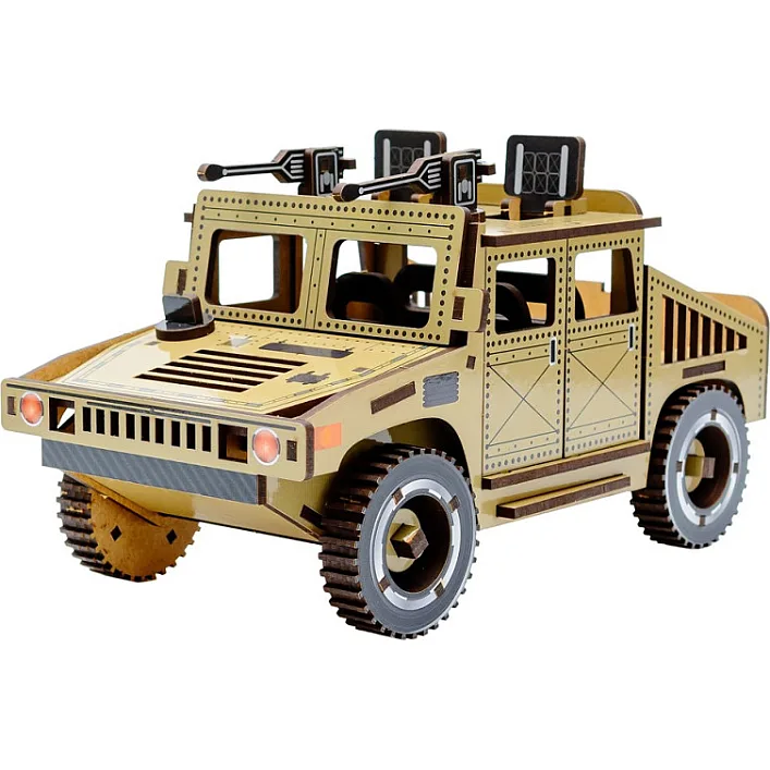 Деревянный 3D конструктор "HUMVEE" Puz-00927 р.22*11*12,5см PuzzleOk (Дер9926)