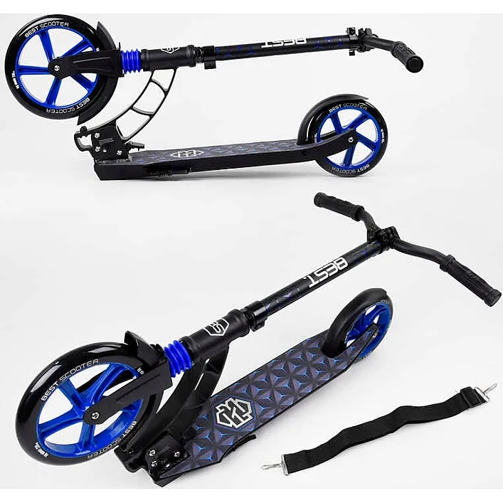 Самокат двухколесный "Best Scooter" 81246 (2) колеса PU, d переднего колеса - 230мм, d заднего колеса - 180мм, 1 амортизатор передний, в коробке