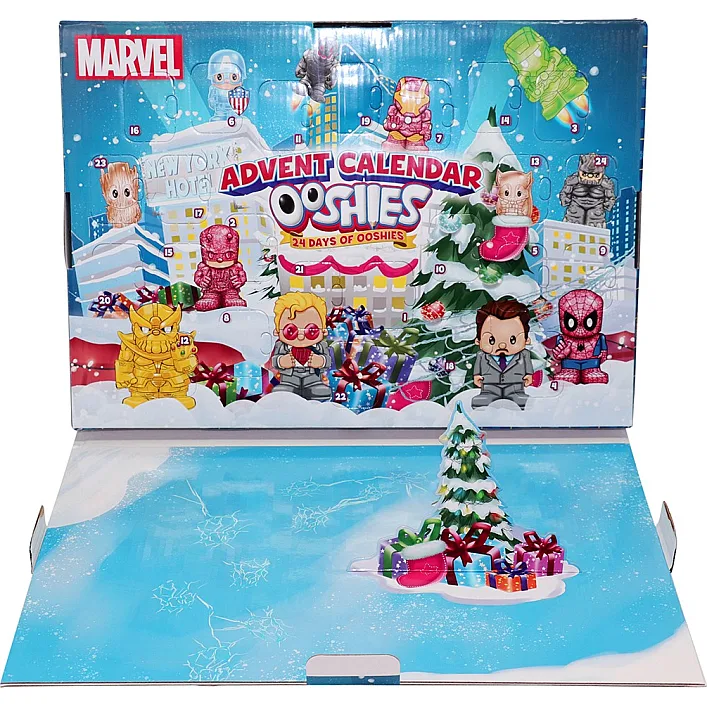 Набор игровых фигурок OOSHIES – АДВЕНТ-КАЛЕНДАРЬ МАРВЕЛ (24 фигурки) 23296 (Хло3296)