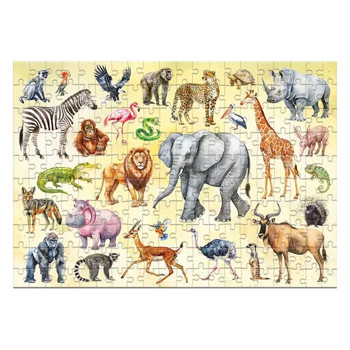 Пазл Монтессори - 200 элм.- "Животные Сафари" 300628 DoDo (Паз6594)