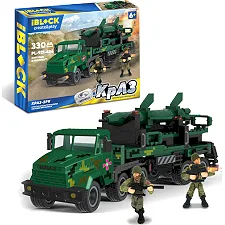 Конструктор IBLOCK PL-921-456 Армия КрАЗ ЗРК 330 дет, 2 фигурки в короб. 38*25,5*6см (Кон1456)