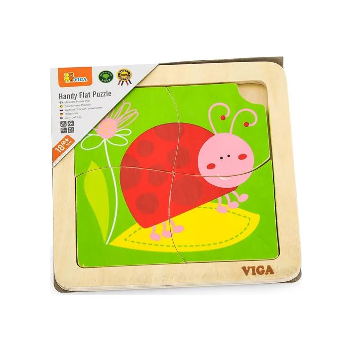 Деревянный мини-пазл Viga Toys Божья коровка, 4 эл. (50140)