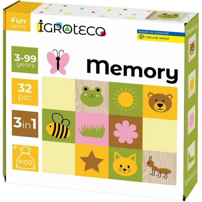 Деревянная развивающая игра "Мемори" 900644 IGROTECO (Дер8644)