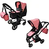 Тележка для куклы 2в1 CARRELLO MAESTRO 9651B PEACH PINK с сумкой металлический корпус 45*14,5*38 (Дев7754)