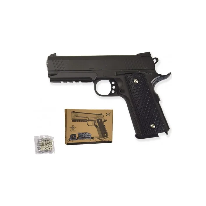 Страйкбольний пістолет "Colt 1911 Rail" Galaxy G25 метал чорний