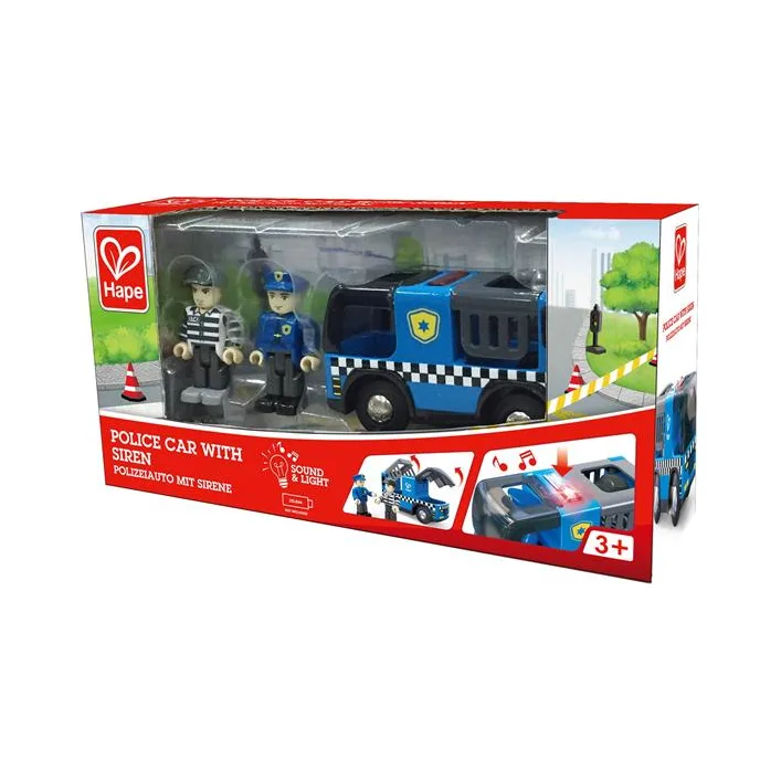 Іграшковий поліцейський автомобіль Hape з фігурками (E3738)