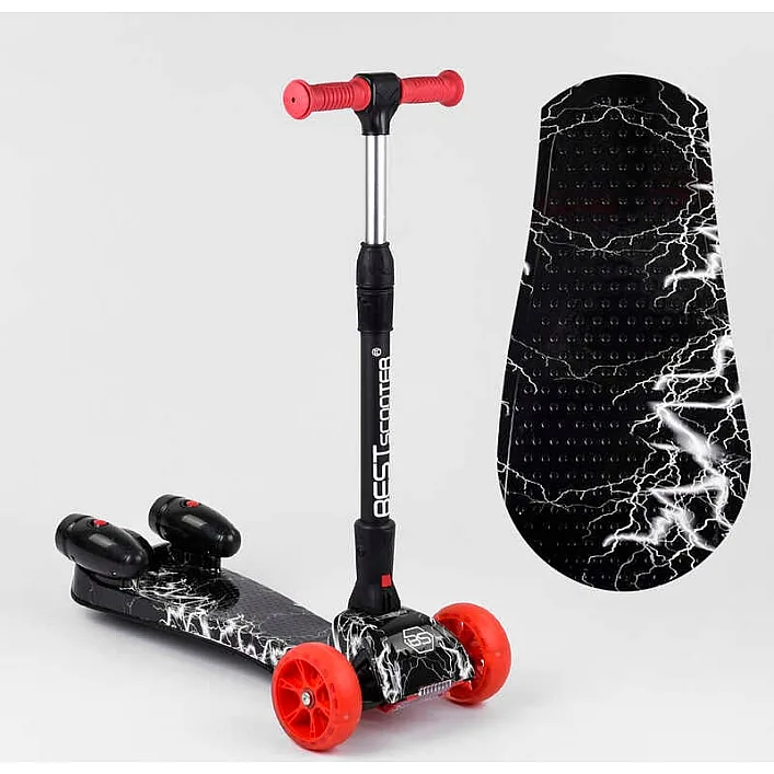 Самокат "Best Scooter" MAXI" 80542 з парогенератором (4) МУЗИКА, ДИМ, ТУРБІНИ, пластмасовий, колеса PU 120х40мм, складне алюмінієве кермо, в коробці