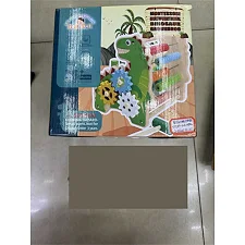 Деревянная игра F 43604 (18) 20х16х20 см, стучалка, деревянный молоточек, шестеренки, счет, часы с движущимися стрелками, в коробке