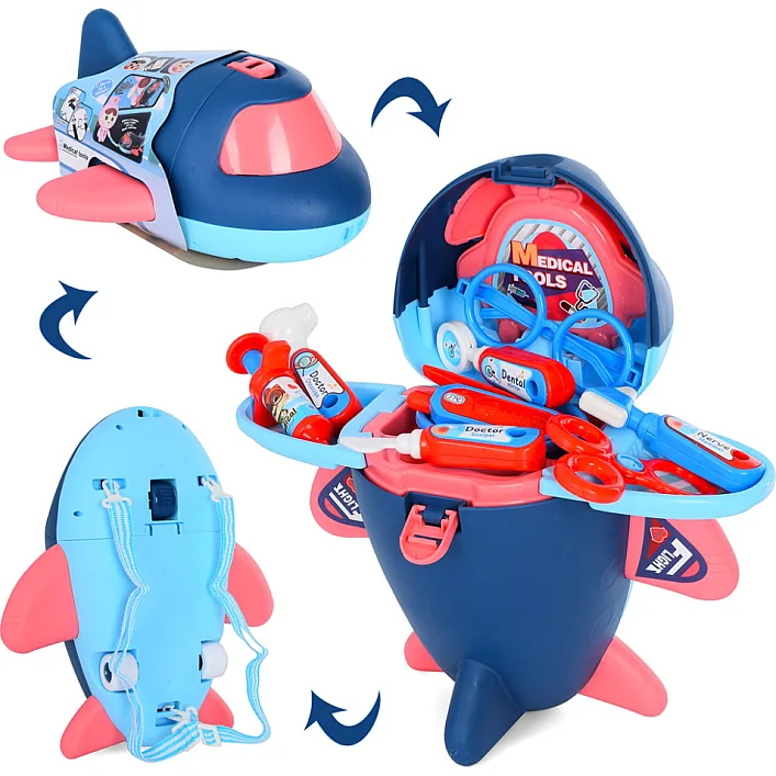 Игровой набор Доктор L666-58 стол 31-31-28 см, инструменты,самолет