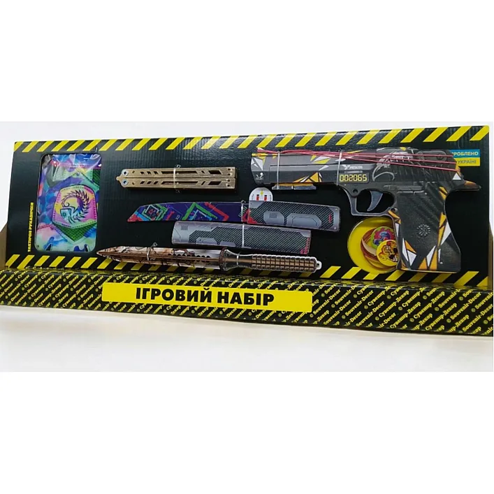 Игровой набор "BIG BOX Predator", деревянный - резинкострел, ножи, перчатки, брелок