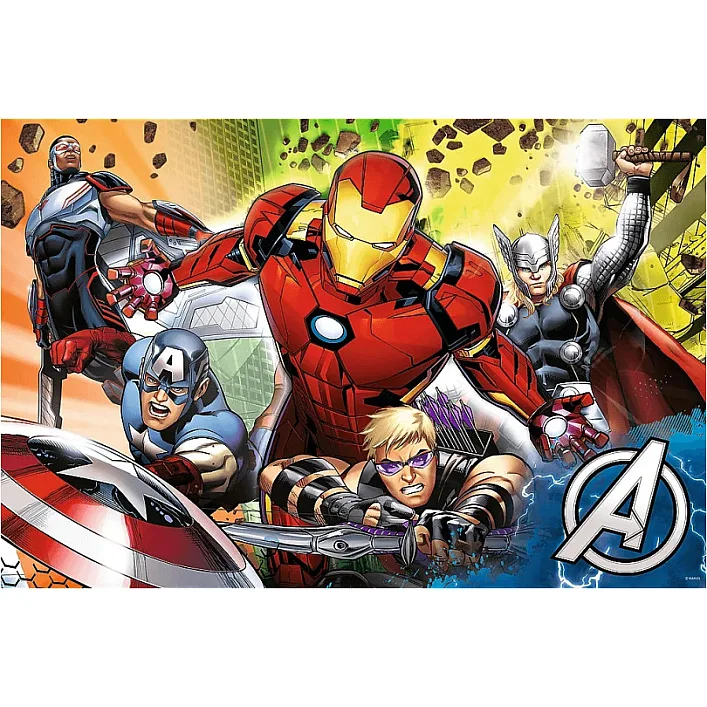 Детские пазлы SUPER МАХІ Marvel "Вместе сильнее" Trefl 41007 24 элемента, с раскраской
