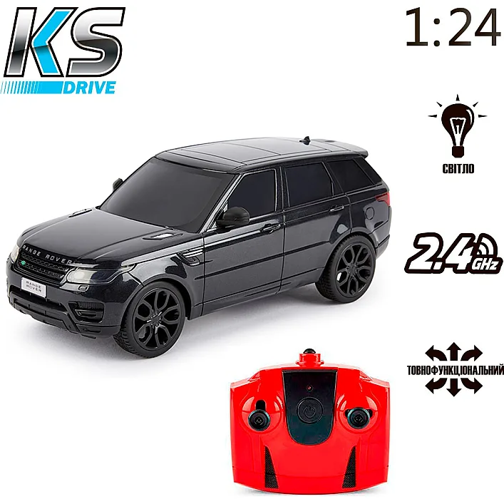 Автомобіль KS DRIVE на р/к - LAND ROVER RANGE ROVER SPORT (1:24, 2.4Ghz, чорний) 124GRRB KS DRIVE (Маш4143)