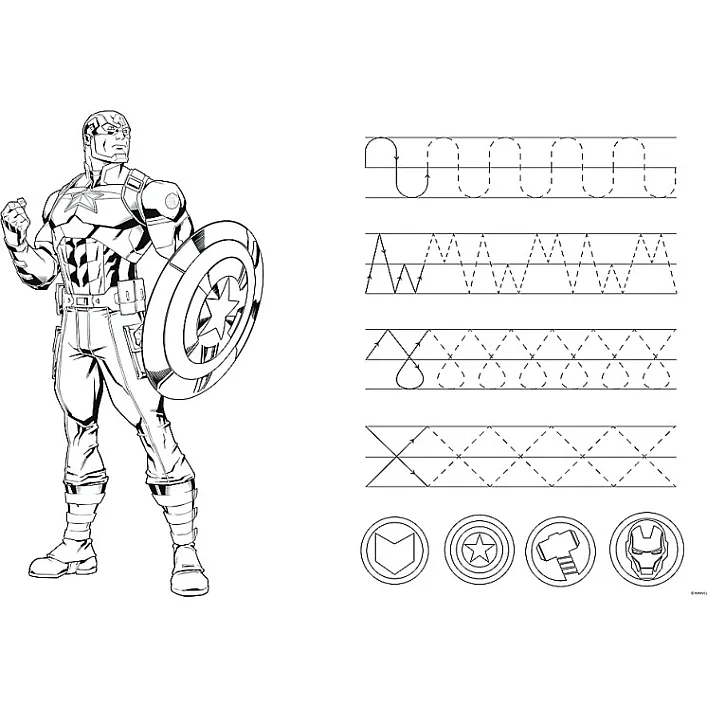 Детские пазлы SUPER МАХІ Marvel "Вместе сильнее" Trefl 41007 24 элемента, с раскраской