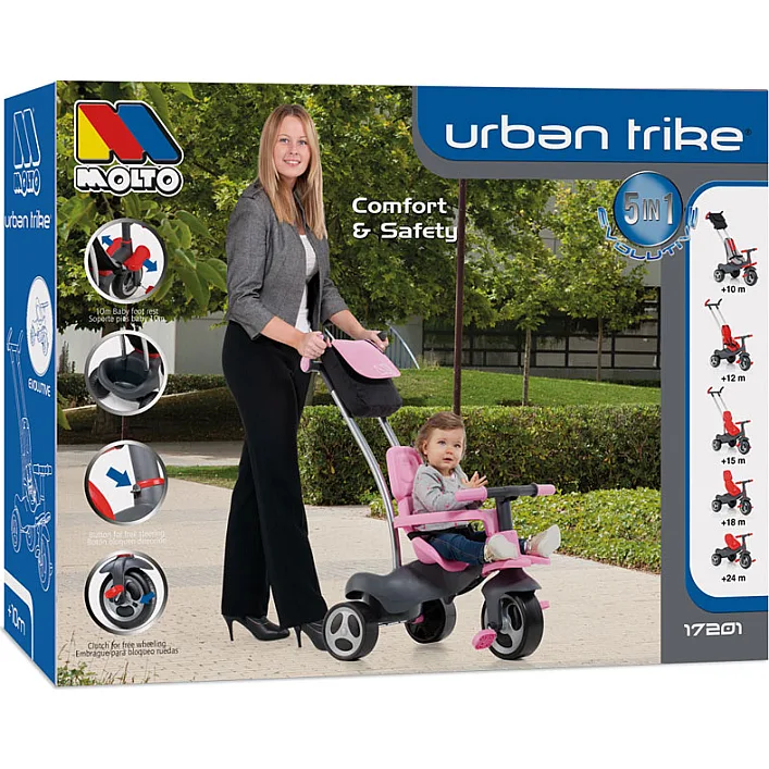 Велосипед триколісний TRIKE SOFT CONTROL, рожевий Molto (72010)