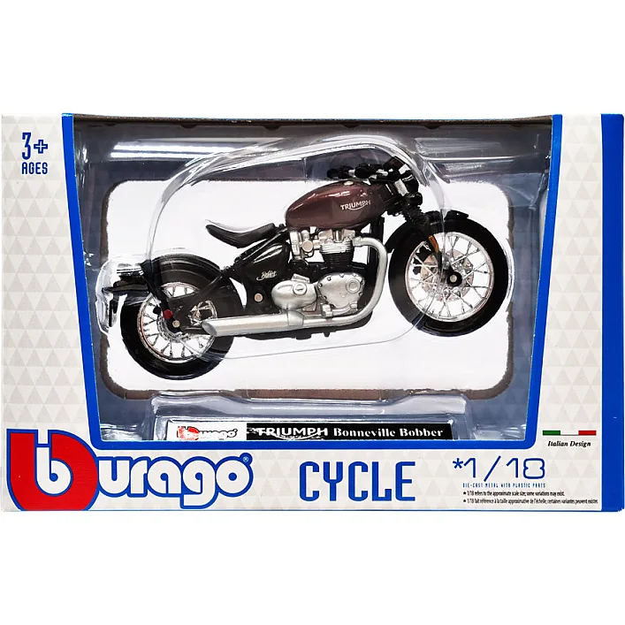 Детская модель Мотоцикла "TRIUMPH Bonneville Bobber" Bburago 18-51030-7 масштаб 1:18