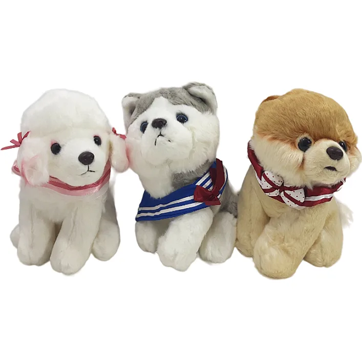 Цуценя м'яконабивне, 3види (пудель, хаскі, шпіц) 25см (Мяк3303)