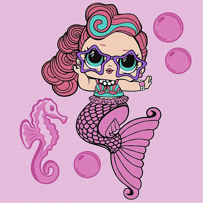 Набор для росписи по номерам для детей "L.O.L. Surprise! Mermaids Waves" 40х40 см. KHO6266 (Нас5268)