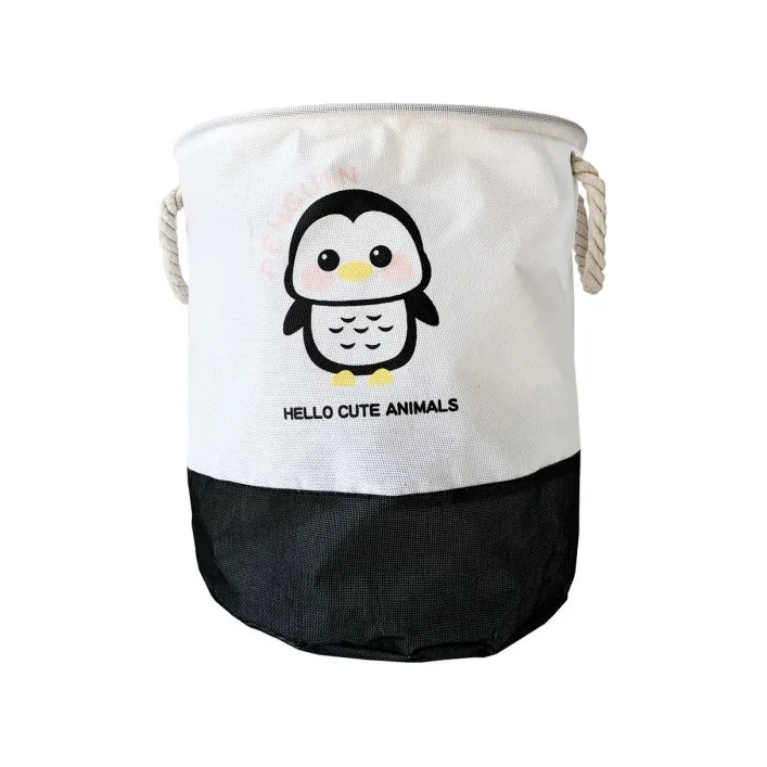 Кошик для іграшок та білизни "Hello cute animals Пінгвін" MGZ-1006(Black) 35 х 40 см