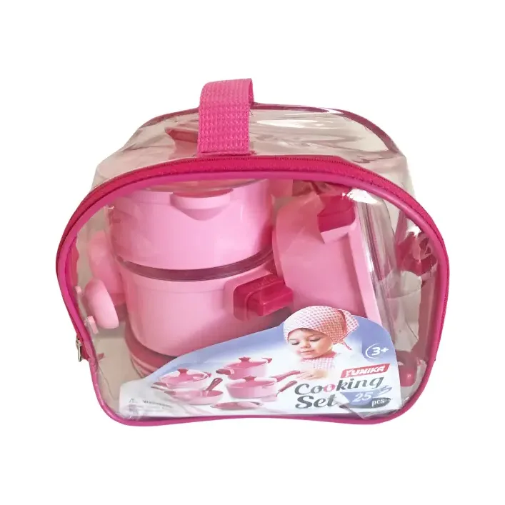 Набор посуды "Cooking Set" 25 предметов розовый 1757 Юника (Дев1757)