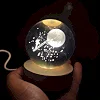 Ночник стеклянный шар Земля и Космонавт 8 см