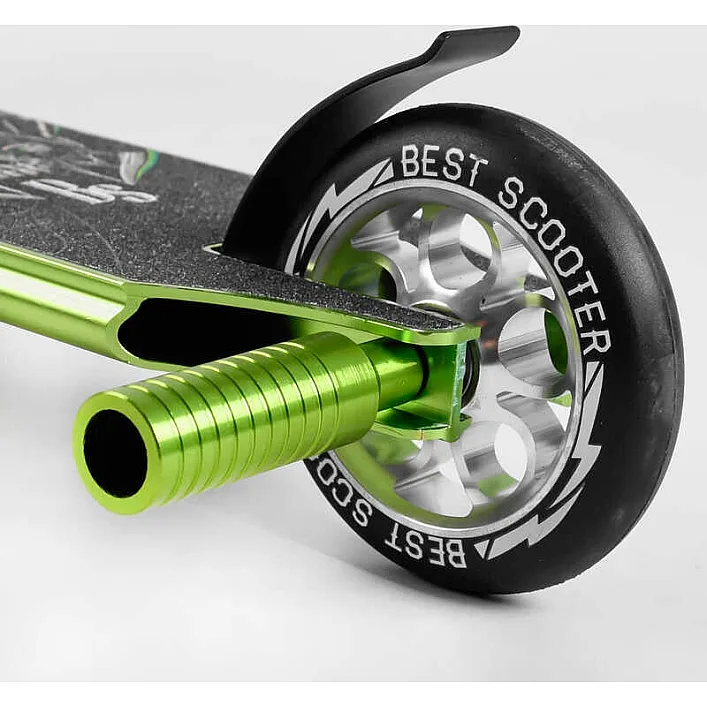 Самокат трюковый 53442 Best Scooter (4) HIC-система, ПЕГИ, алюминиевый диск и дека, АНОДИРОВАННАЯ ПОКРАСКА, колёса PU, d=110мм, ширина руля - 60 см