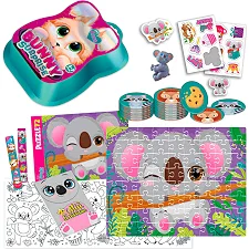 Набір для творчості "Bunny surprise" VT 8080-12 (3) темно-рожевий "Vladi Toys", пазли, 50 карток, наліпки, іграшка на пальчик, блокнот, в коробці