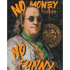 Алмазная мозаика "Франклин. No money no funny" 40*50 см