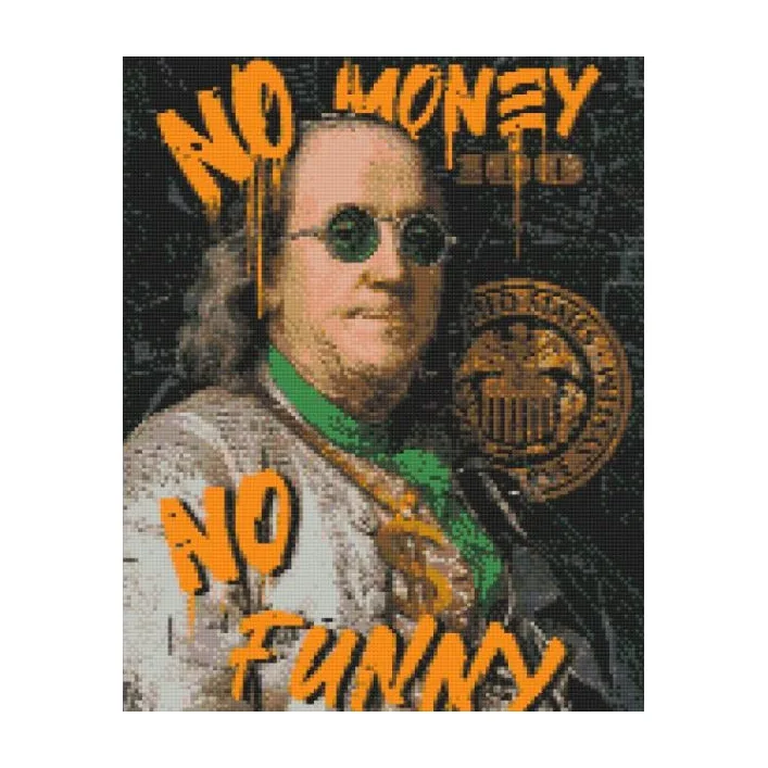 Алмазная мозаика "Франклин. No money no funny" 40*50 см