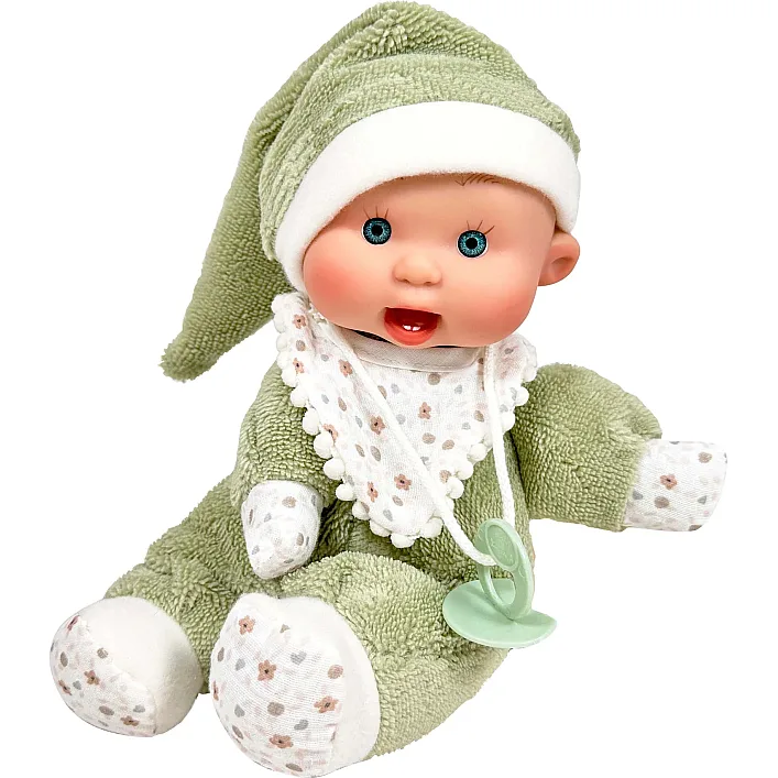 Пупс, серия SOFT DOUDOU, в зеленой одежде в коробке, 26см, Nines d`Onil (04224)