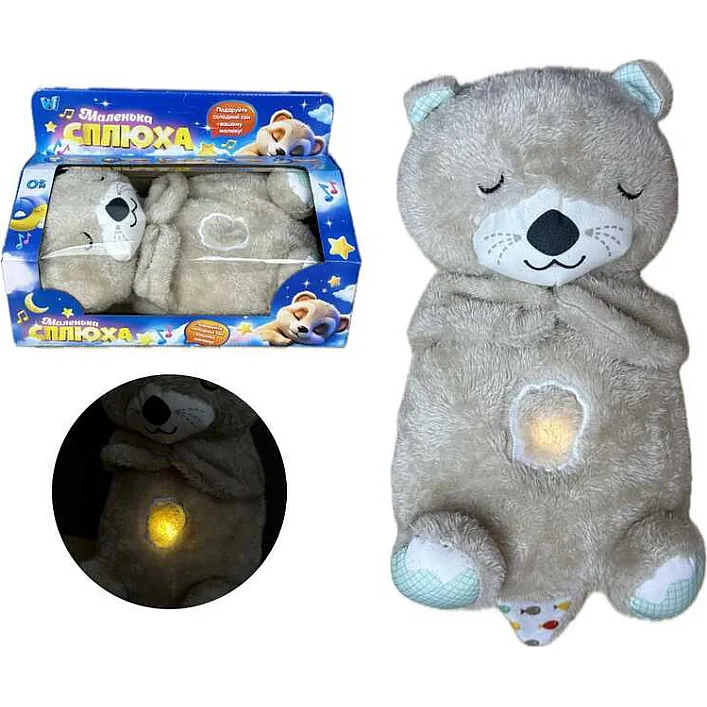 Плюшева іграшка Дихаюча видра 94692 / 17059 (50) "WToys", нічник, підсвічування, дихання, звуки серцебиття, “білий шум”, колискові мелодії, у коробці