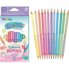 Карандаши цветные круглые двусторонние 12 шт х 24 цв. PASTEL COLORINO (КНЦ7737)