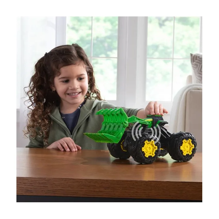 Машинка Трактор John Deere Kids Monster Treads с ковшом и большими колесами (47327)