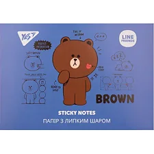 Бумага с липким слоем YES "Line Friends" Набор 140 листов (7х20) 170334 (Кнц1334)