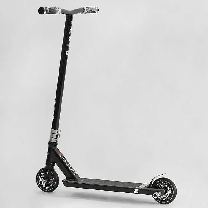 Самокат трюковый N- 16180 "Best Scooter" (2) "HOP", HIC-система, ПЕГИ, алюминиевый диск и дека, колёса PU, d=120мм, ширина руля 58 см