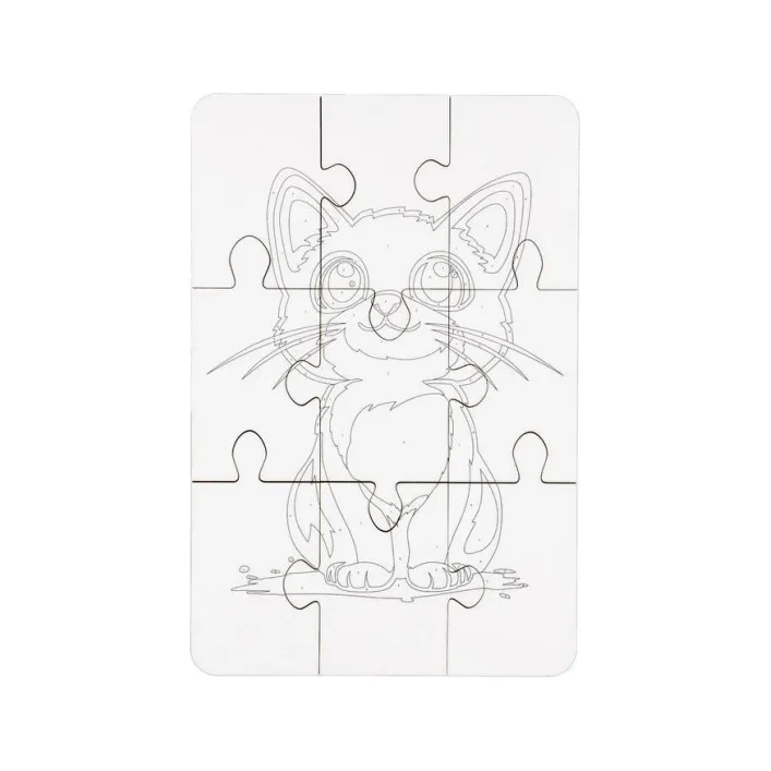 Деревянный пазл-раскраска "Котик" А5 Puz-22938 PuzzleOK (Дер2938)