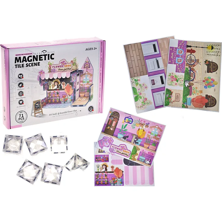 Магнитный конструктор "Beatiful flower shop", 71 деталь (Кон6846)