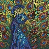 Алмазна мозаїка - "Вітраж. Павич" ©art_selena_ua, 30х30см