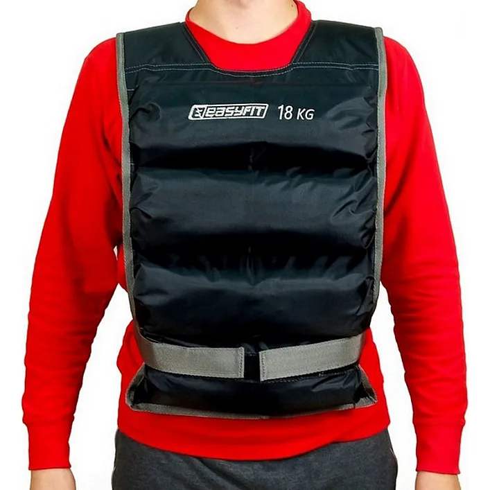 Обважнювальний жилет EasyFit EF-VST-18 чорний, 18 кг