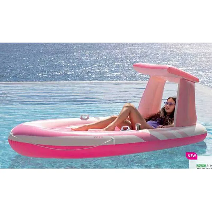 Intex Матрац для плавання 57804 EU (3) "Рожевий райський човен" 244x119x97 см