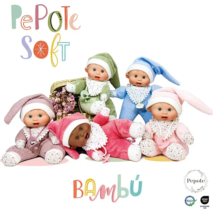 Пупс, серия SOFT DOUDOU, в зеленой одежде в коробке, 26см, Nines d`Onil (04224)