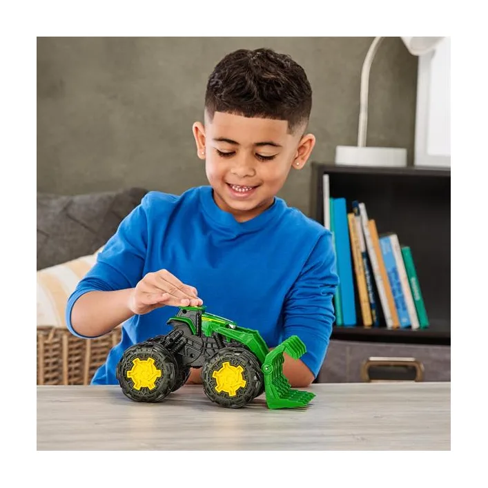 Машинка Трактор John Deere Kids Monster Treads с ковшом и большими колесами (47327)