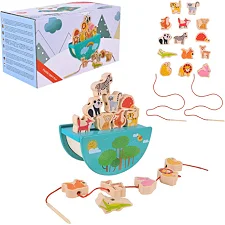 Деревянная игрушка Балансир-шнуровка 2 в 1 C9406