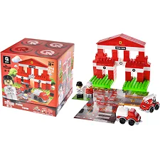 Конструктор "Block&Steps: Пожарная команда" + ходилка и мемори игра 3в1, 74дет. QB300-001 qbee (Кон3931)