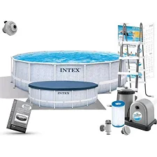 Intex Басейн каркасний 26746 (1) 488х122см (5 678 л/год, драбина, тент, підстилка), об`єм - 19156 л
