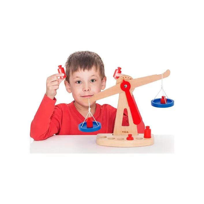 Деревянные обучающие весы Viga Toys с гирями (50660)