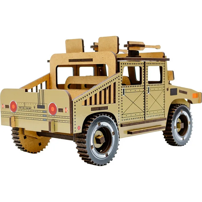 Деревянный 3D конструктор "HUMVEE" Puz-00927 р.22*11*12,5см PuzzleOk (Дер9926)