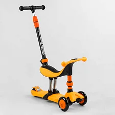 Самокат-велобег 3в1 трехколесный BS-50584 (4) Best Scooter, 3 колеса PU со светом, сидение, амортизаторы, родительская ручка