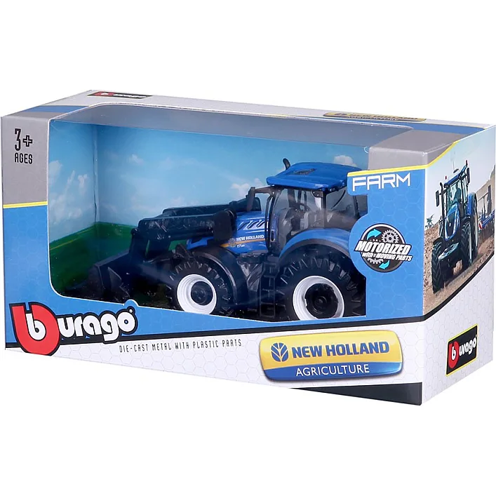Модель BBURAGO серії Farm - ТРАКТОР NEW HOLLAND T7.315 з фронтальним навантажувачем (синій, 1:32) 18-31632 (Маш6328)