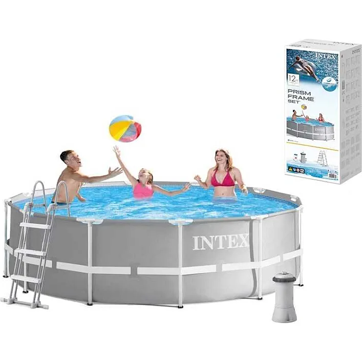 Intex Басейн каркасний 26716 NP (1) об`єм :8592л (90), розмір:366смх99см.,сходи, насос-фільтр (2006 л/год, драбина), в коробці